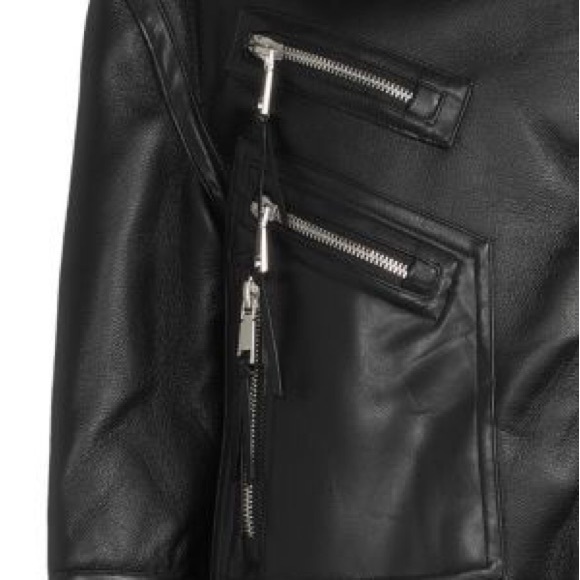 NEW Rebecca Minkoff Faux Leather Moto Jacket 1095NTM - Picture 5 of 9
